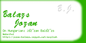 balazs jozan business card